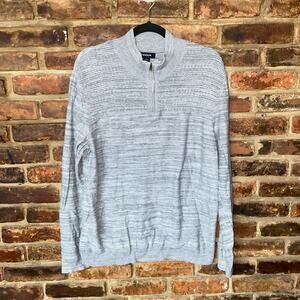 Alfani Gray Quarter Zip Pullover Knit Sweater Men's Size Large